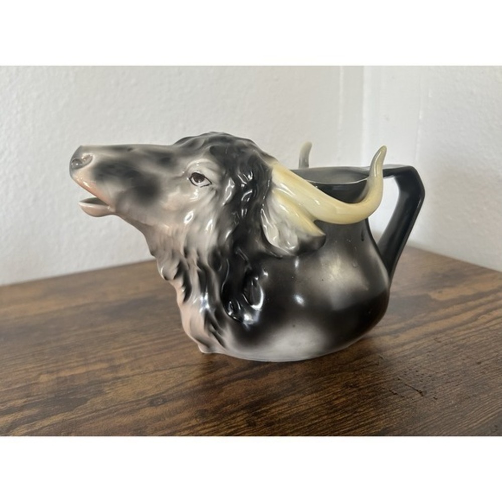 RARE Vintage Royal Bayreuth Creamer Pitcher Water Buffalo Bavaria Stamped‎